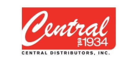 Red Central logo with the cursive word “Central,” “est. 1934,” and the line “Central Distributors, Inc.” below.