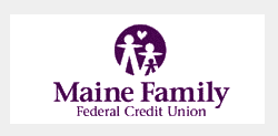 Maine Family Federal Credit Union logo with a purple icon of two adults and a child and the organization name.