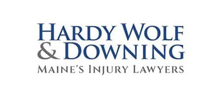 Hardy Wolf & Downing logo with the tagline Maine's Injury Lawyers.