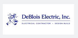 Logo for DeBlois Electric, an electrical contractor.