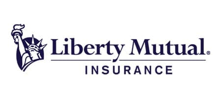 Liberty Mutual Insurance logo featuring the Statue of Liberty on the left and blue text.
